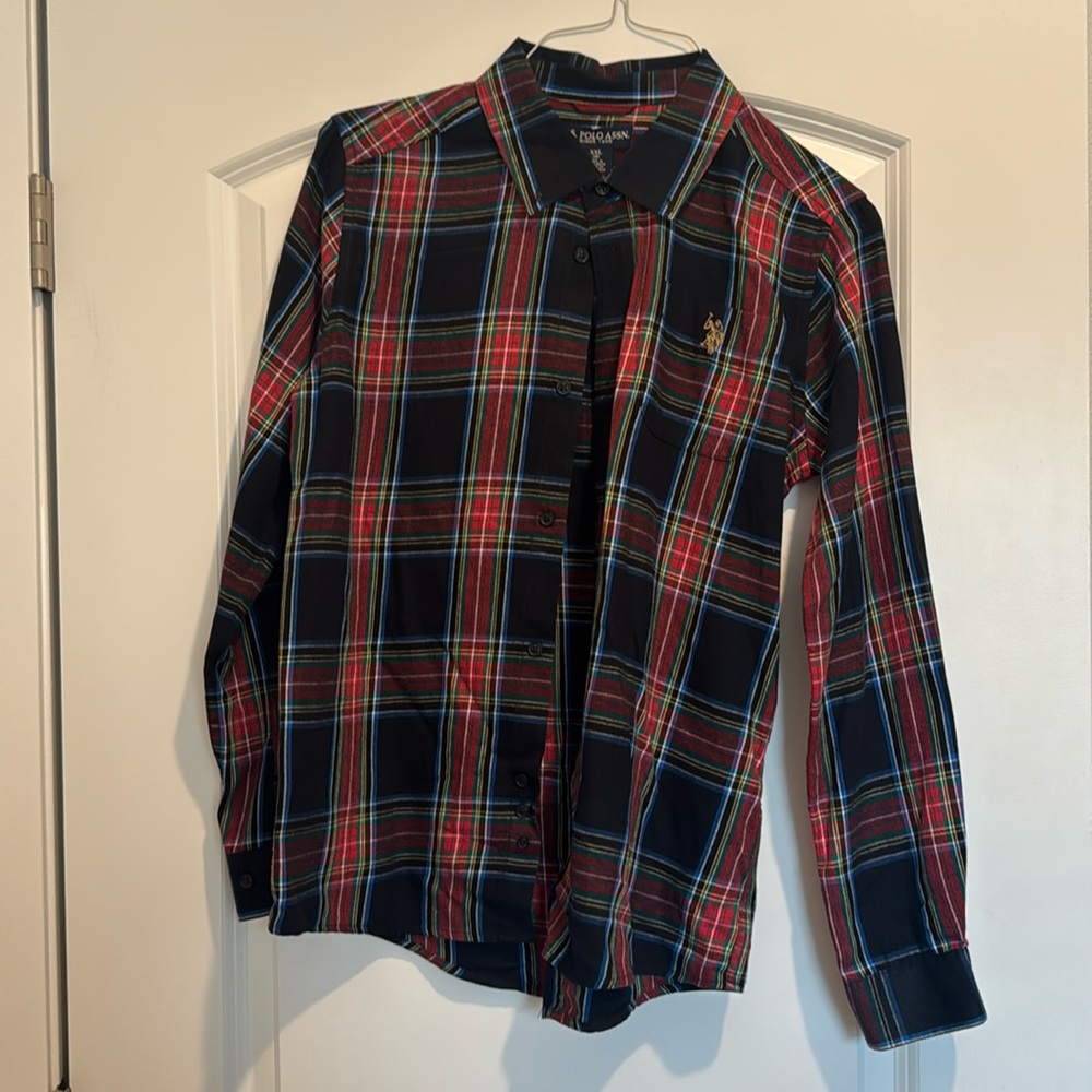 U.S. POLO ASSN. Longsleeve plaid kids XXL